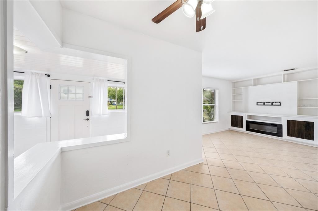 Remodeled (2019) kitchen just off of the dining area with brand new French style back door.