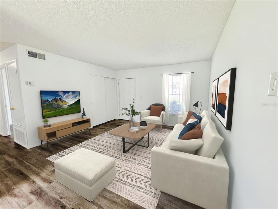 Living room virtual staged