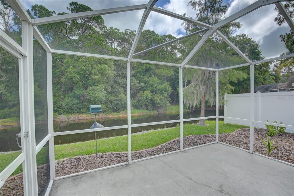 The only entrance and exit to this circular neighborhood with two ponds and the center lake with fountain, but not a flood zone.  Facing west towards Pinellas county's top rated beaches