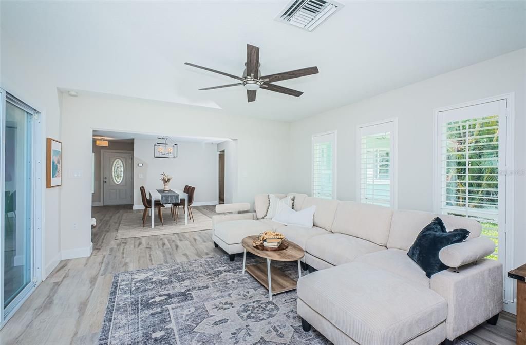 Living Room with Plantation Shutters