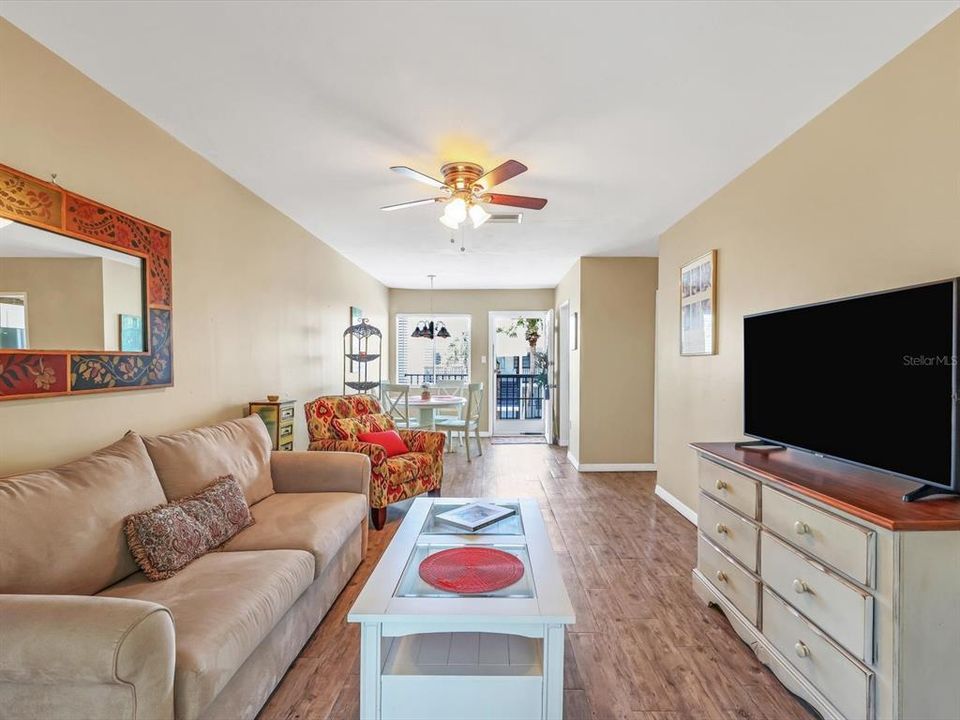 Spacious Living/Dining Room with new flooring