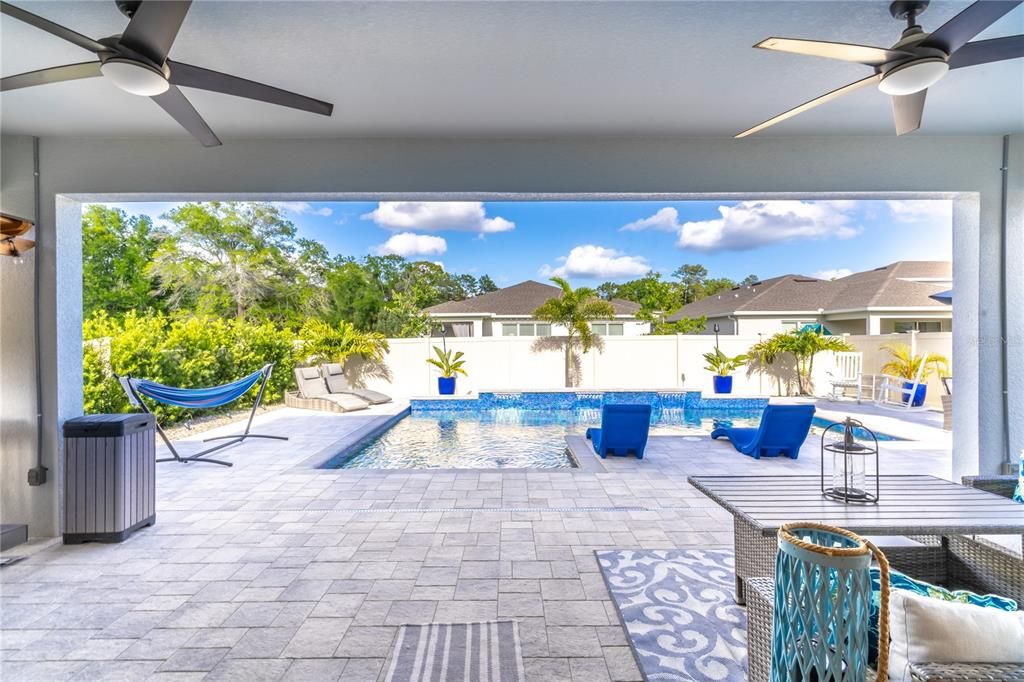 Sparkling Pool and Covered Patio