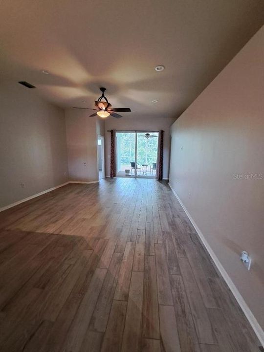 Family room. Check out those beautiful wood look tile floors!