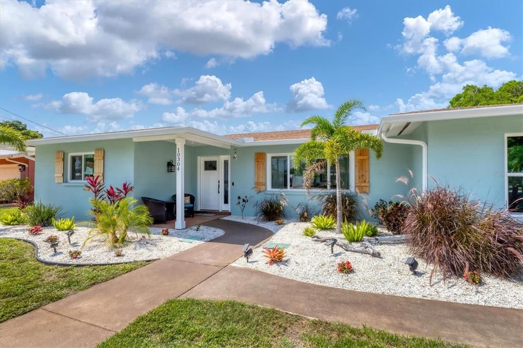 Charming entry with new landscaping