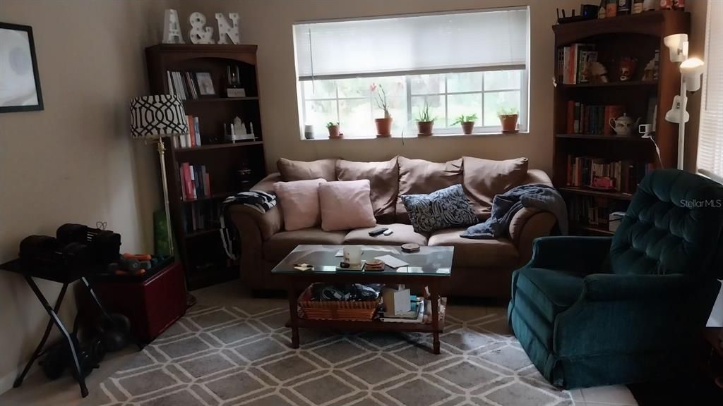 Living room has 2 big windows