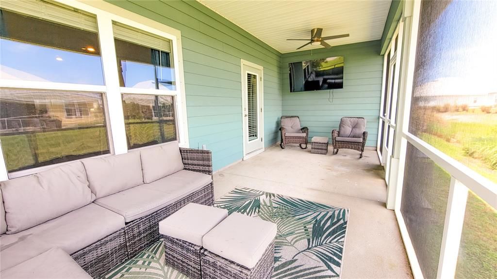 Spacious screened rear porch