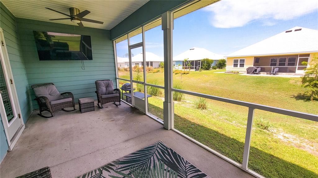 Spacious screened rear porch