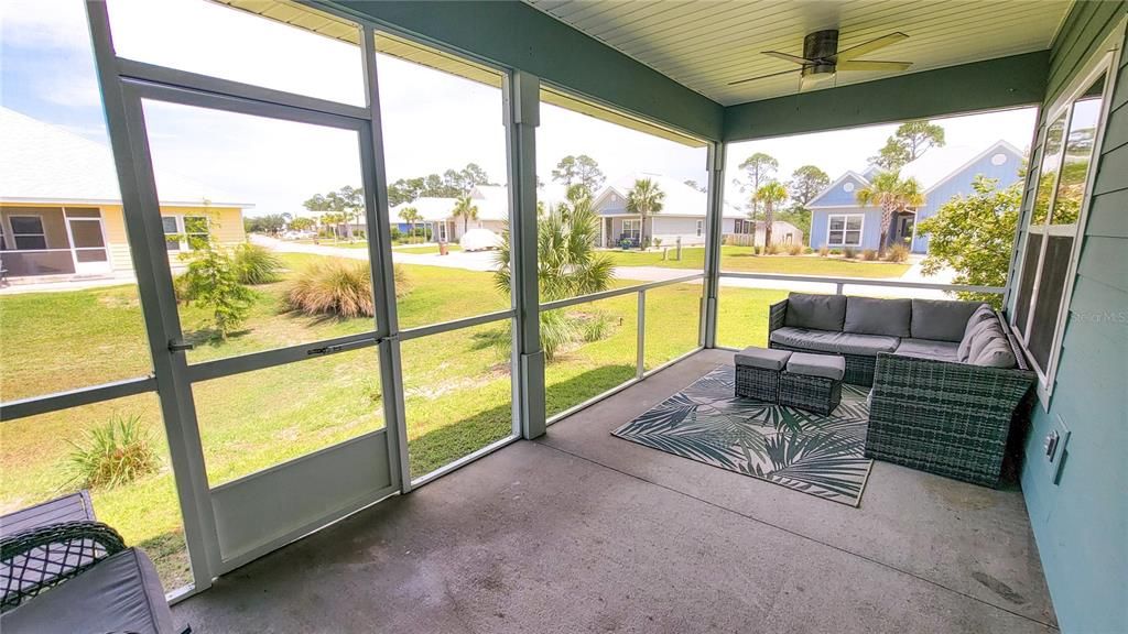 Spacious screened rear porch