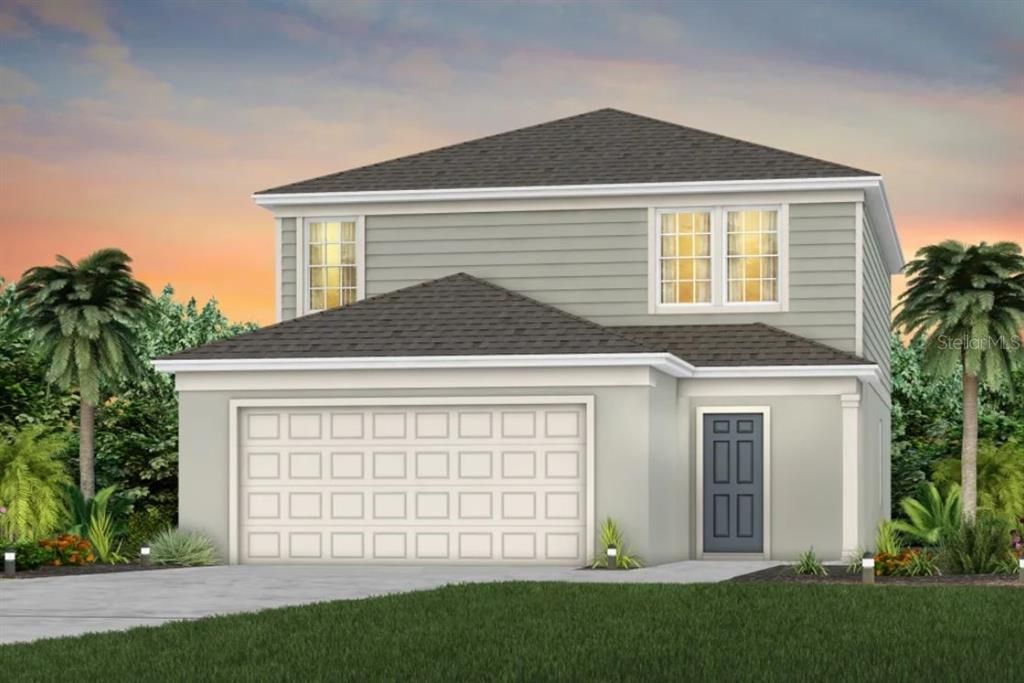 Florida Mediterranean Exterior Design. Artistic rendering for this new construction home. Pictures are for illustrative purposes only. Elevations, colors and options may vary.