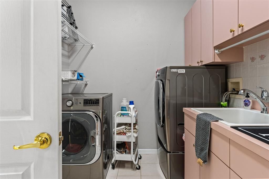 Laundry Room with Cabinets and Sink + LG 3 Year Old Washer and Dryer