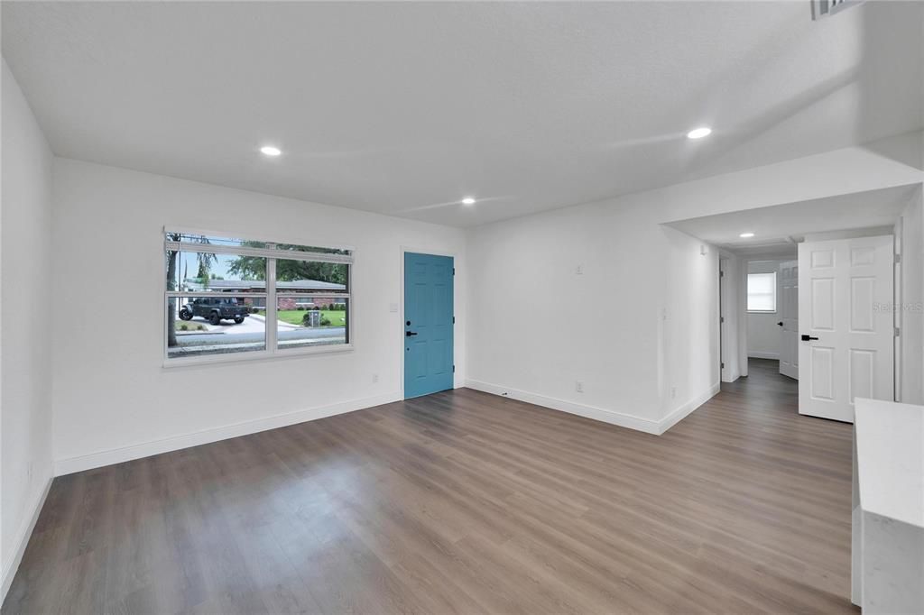 Hallway Leading To Three Bedrooms From Front Entrance/Living Room