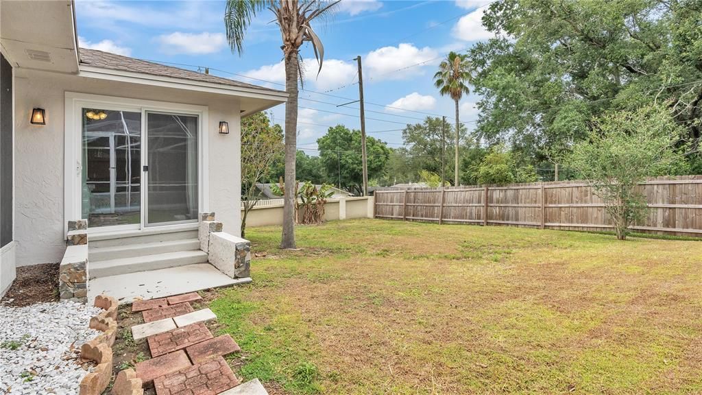 Fenced in backyard