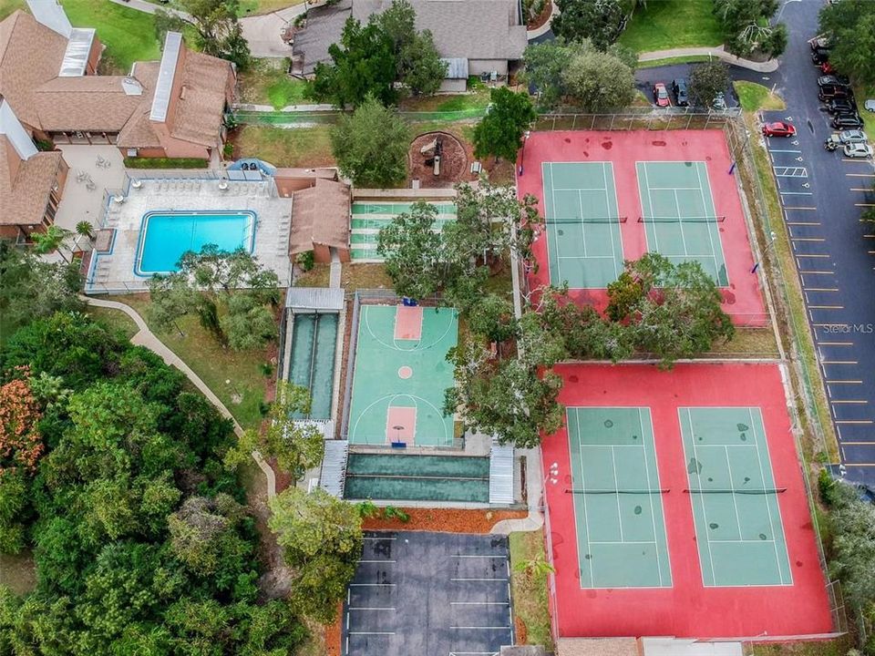 View of amenities, basketball, tennis, shuffleboard, pool, hot tub and more!