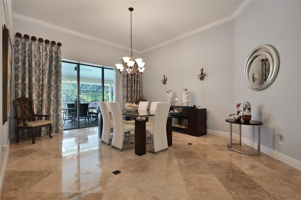 View when you enter the home a beautiful dining room.