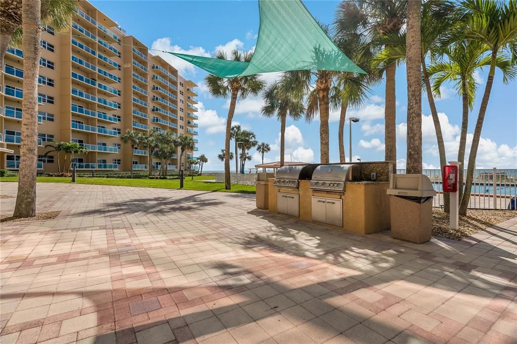 Grilling area by the pool