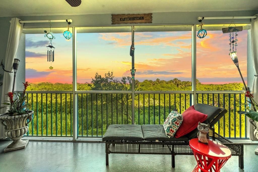 Spacious Private screened balcony amazing sunsets