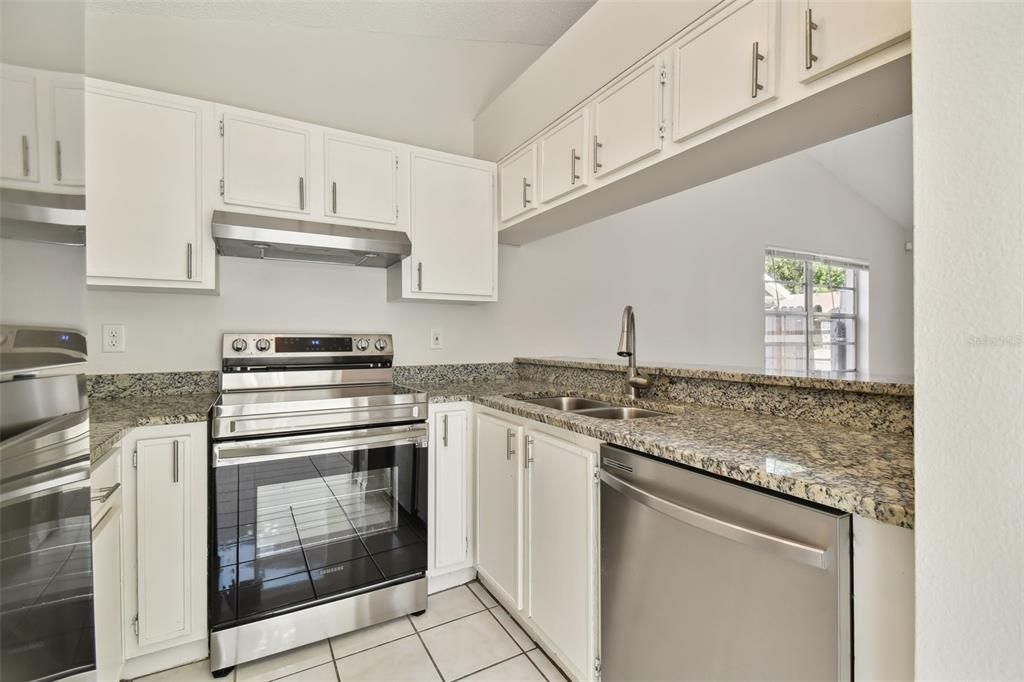 Kitchen with new appliance, granite countertops