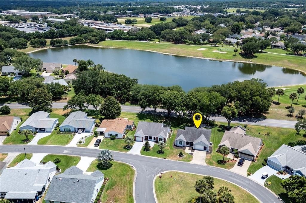 Aerial of Home with Pond / Golf Course