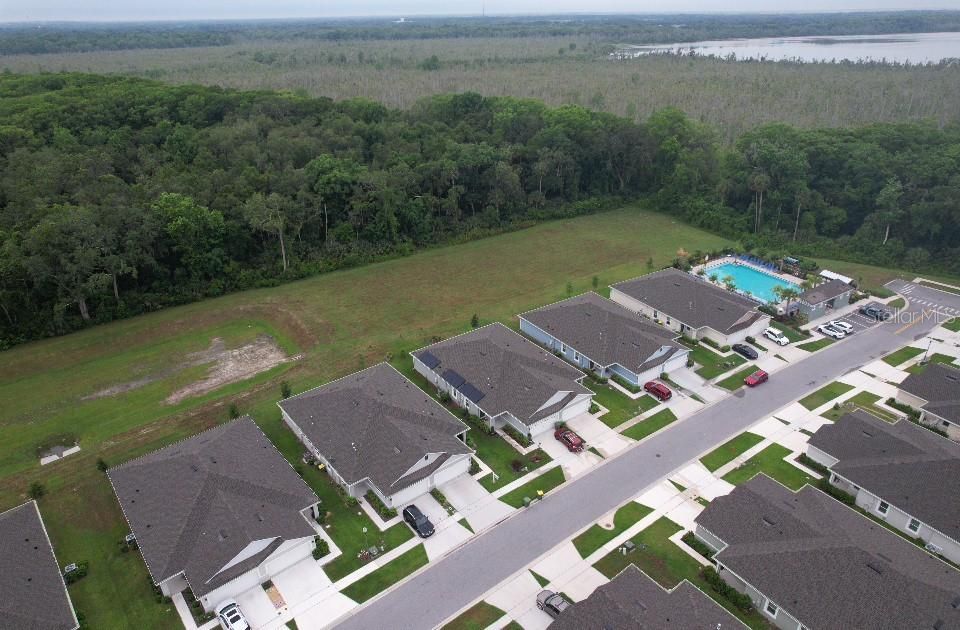 Overhead view showing close proximity to community pool