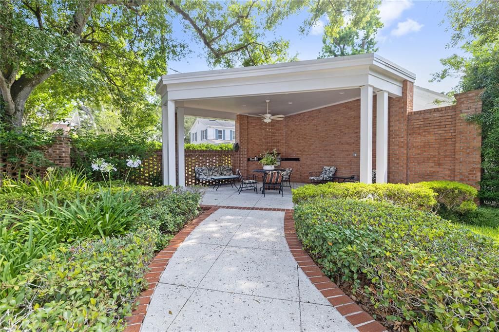 Covered outdoor grill area