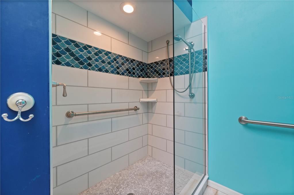 Renovated shower in third bathroom