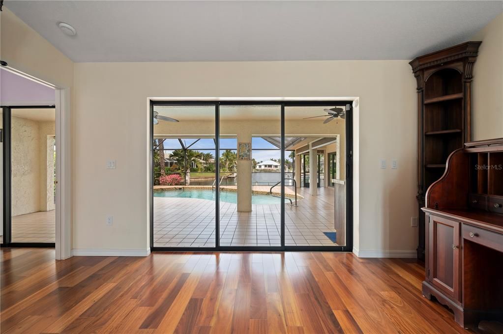 View to pool and beyond from Living Room