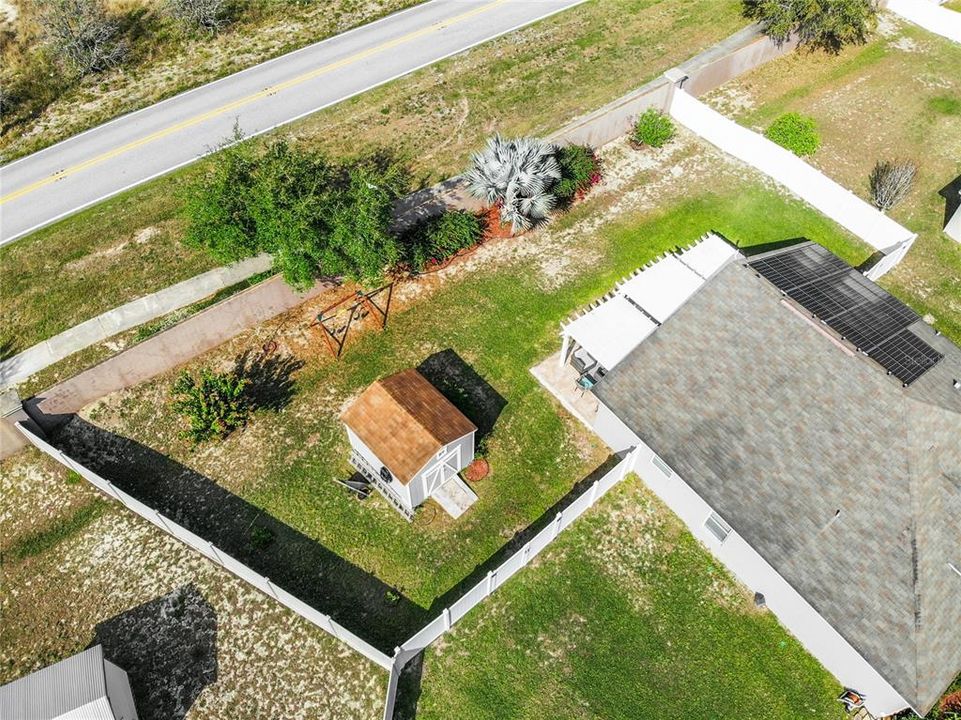 Aerial view of the back-yard