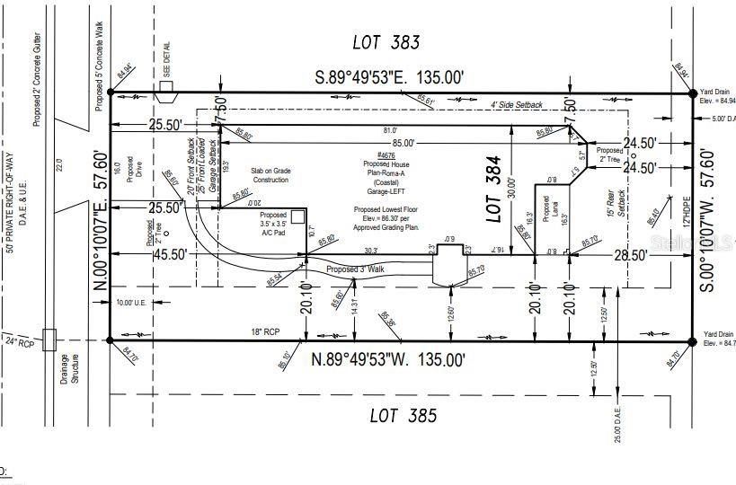 4676 Garofalo Road preliminary plot plan