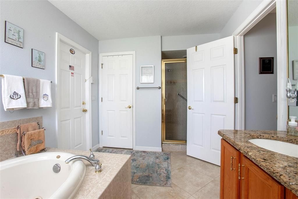 Main Private Bathroom: Separate Shower and Soaking Tub