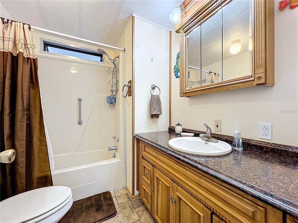 Guest bathroom with updated vanity