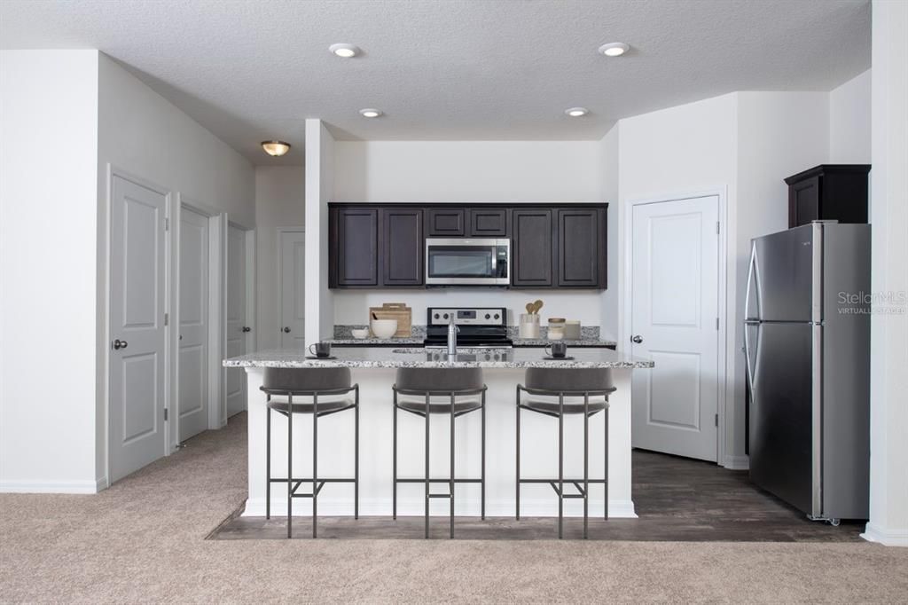 Virtually Staged kitchen Island