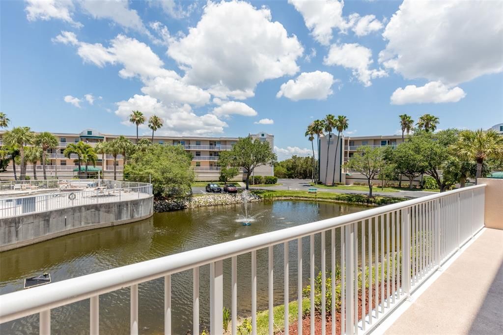 Balcony overlooking Pond and across from the Pool