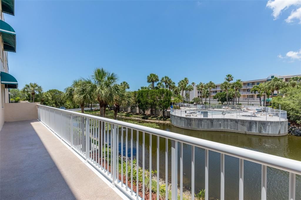 Balcony overlooking Pond and across from the Pool