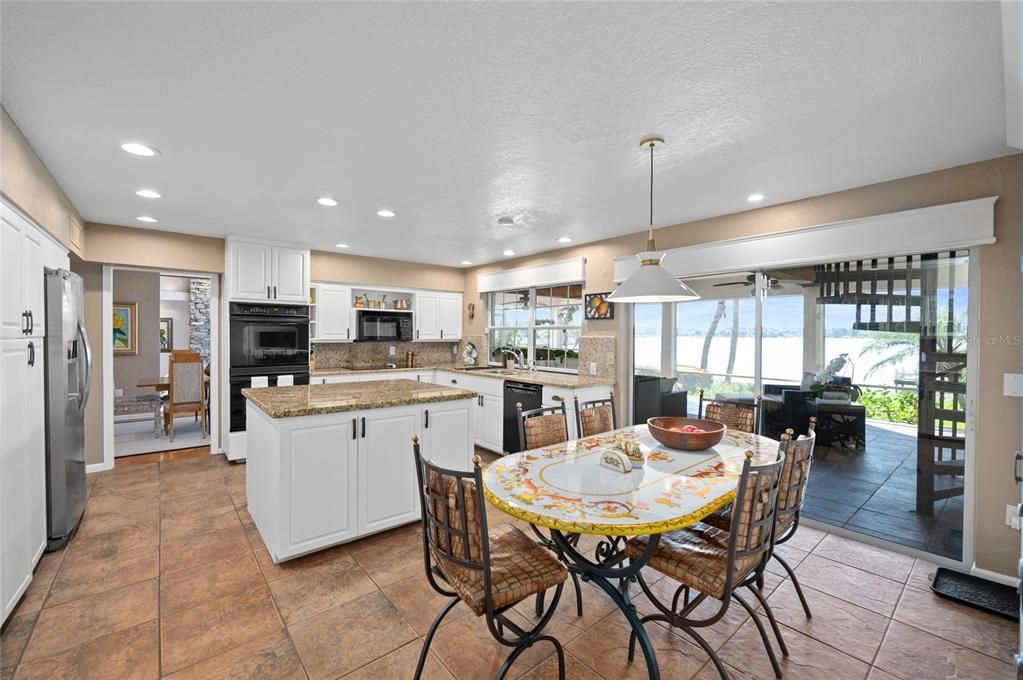 Kitchen has comfortable dining area