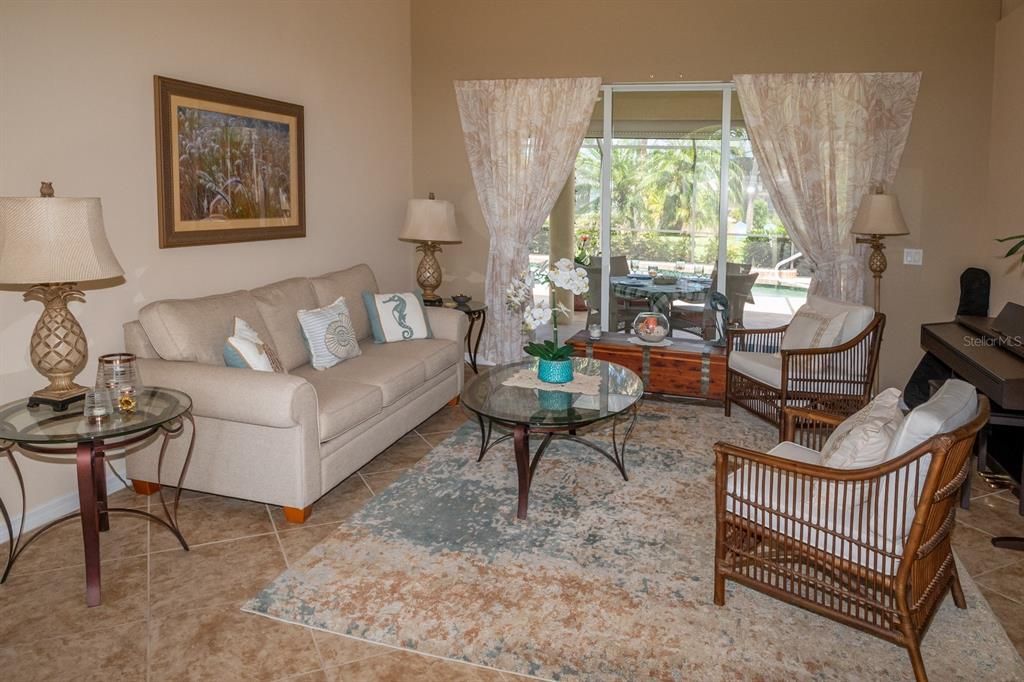 Formal living room with sliders to the lanai.