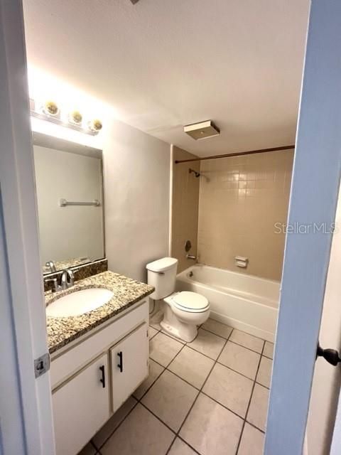 Bathroom 2 has vanity and tub/shower combo