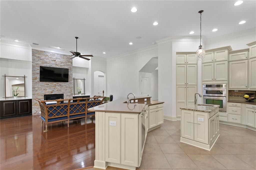 Kitchen overlooking family room