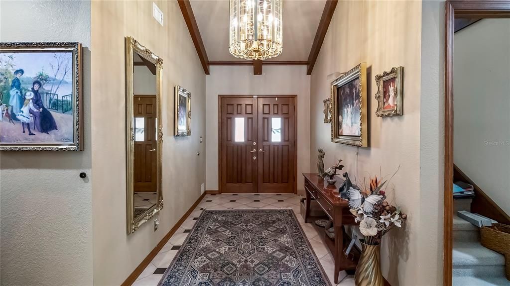 Large tiled foyer