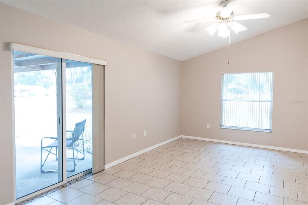 Sliding doors to covered porch