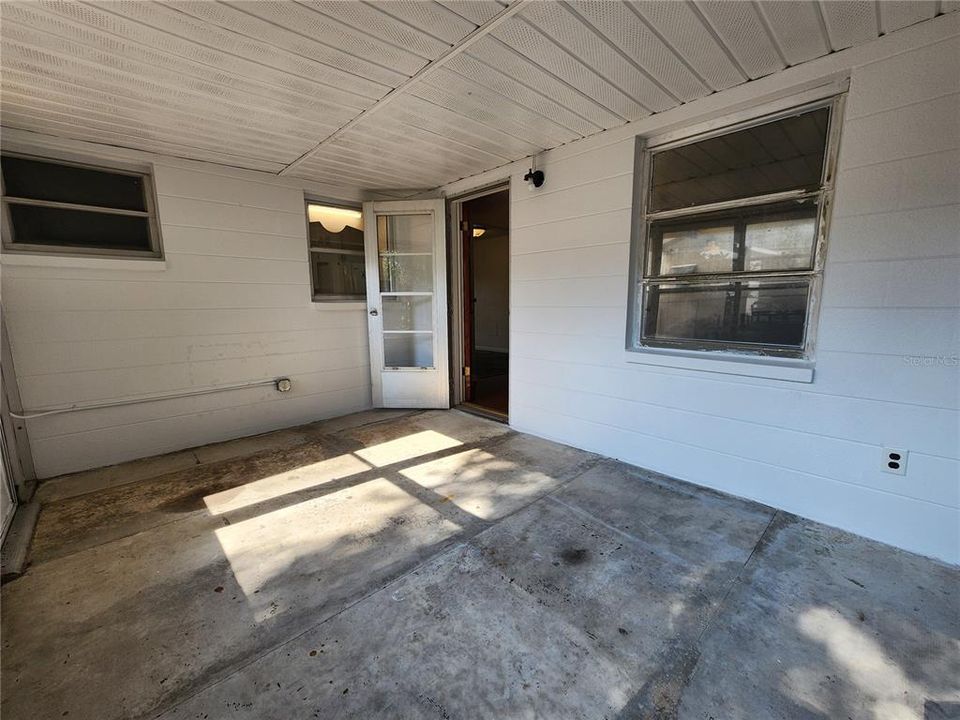 Enclosed porch.