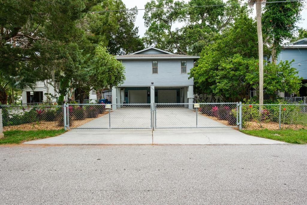 front of home with gate