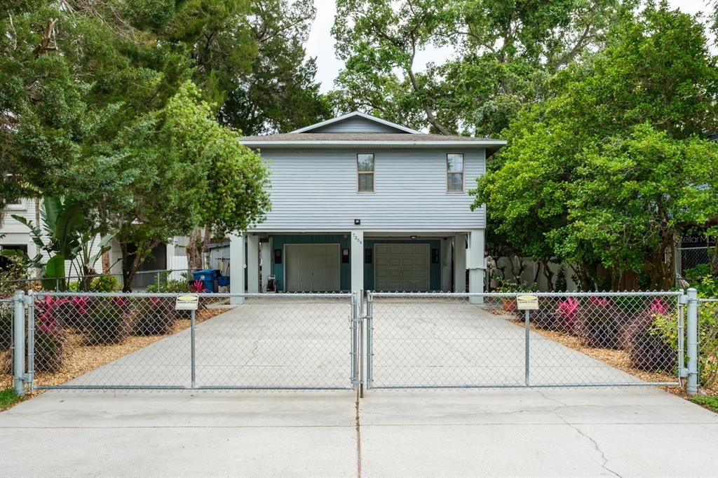 front of home with gate