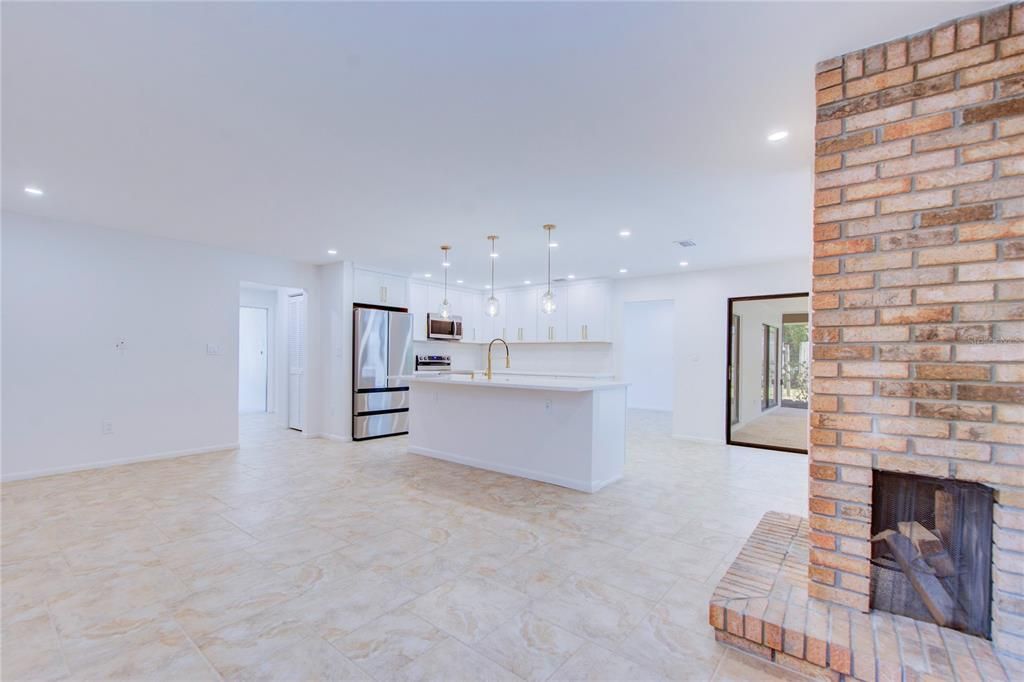 Warm and inviting family room