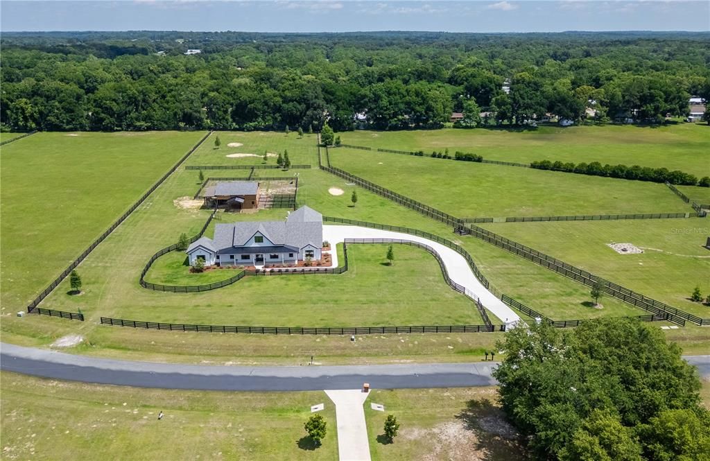 Arial view of the property