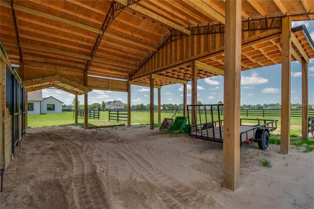 Front area of the 3-stall horse barn