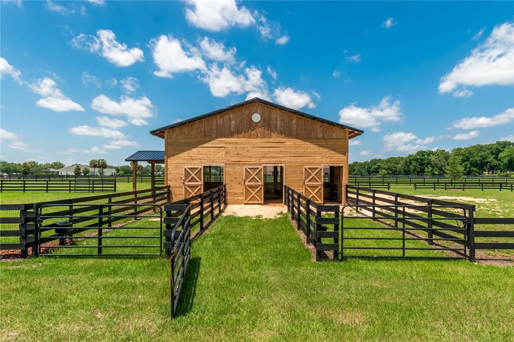Back of the 3-stall horse barn