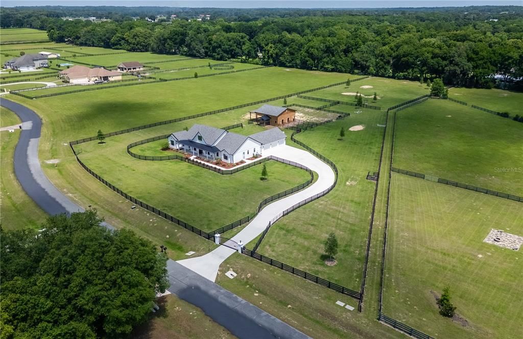 Arial view of the property