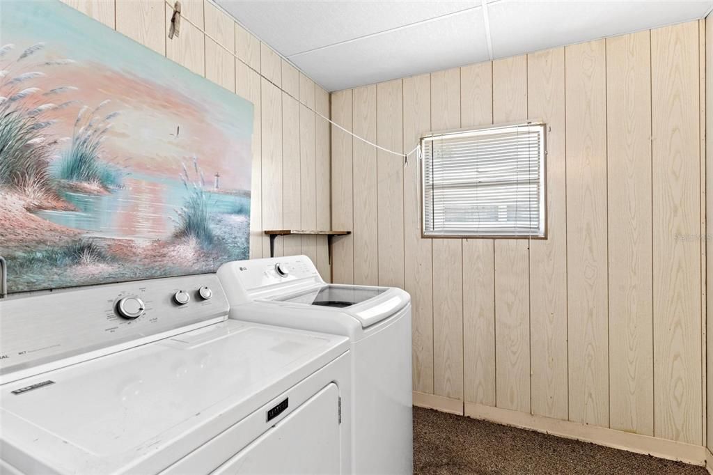 Laundry Area attached to Carport Area