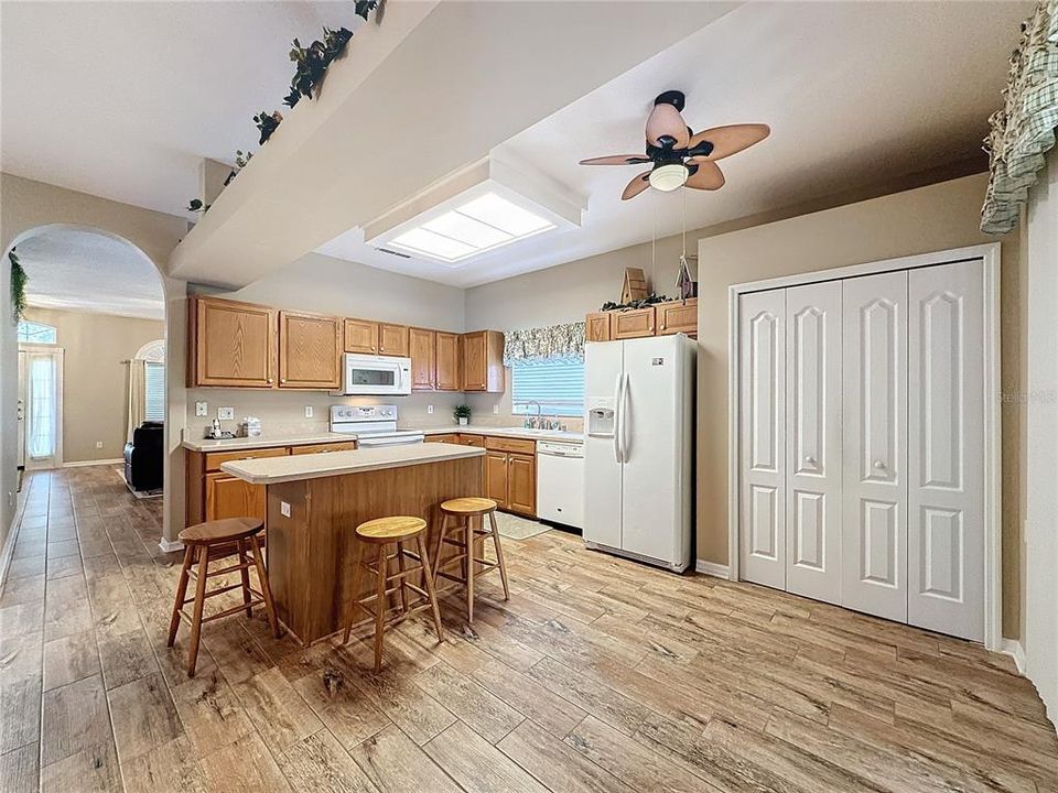 Kitchen with view to front family room