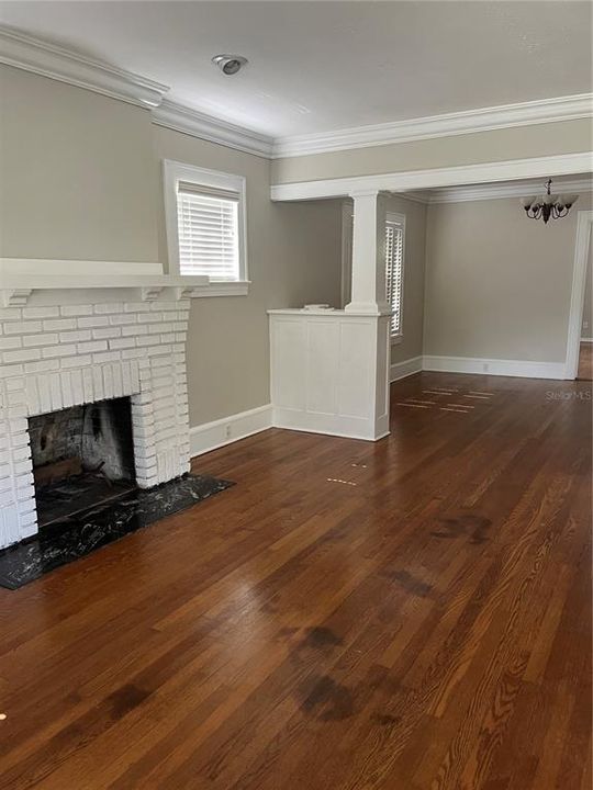 Living Room with Dining Room at back